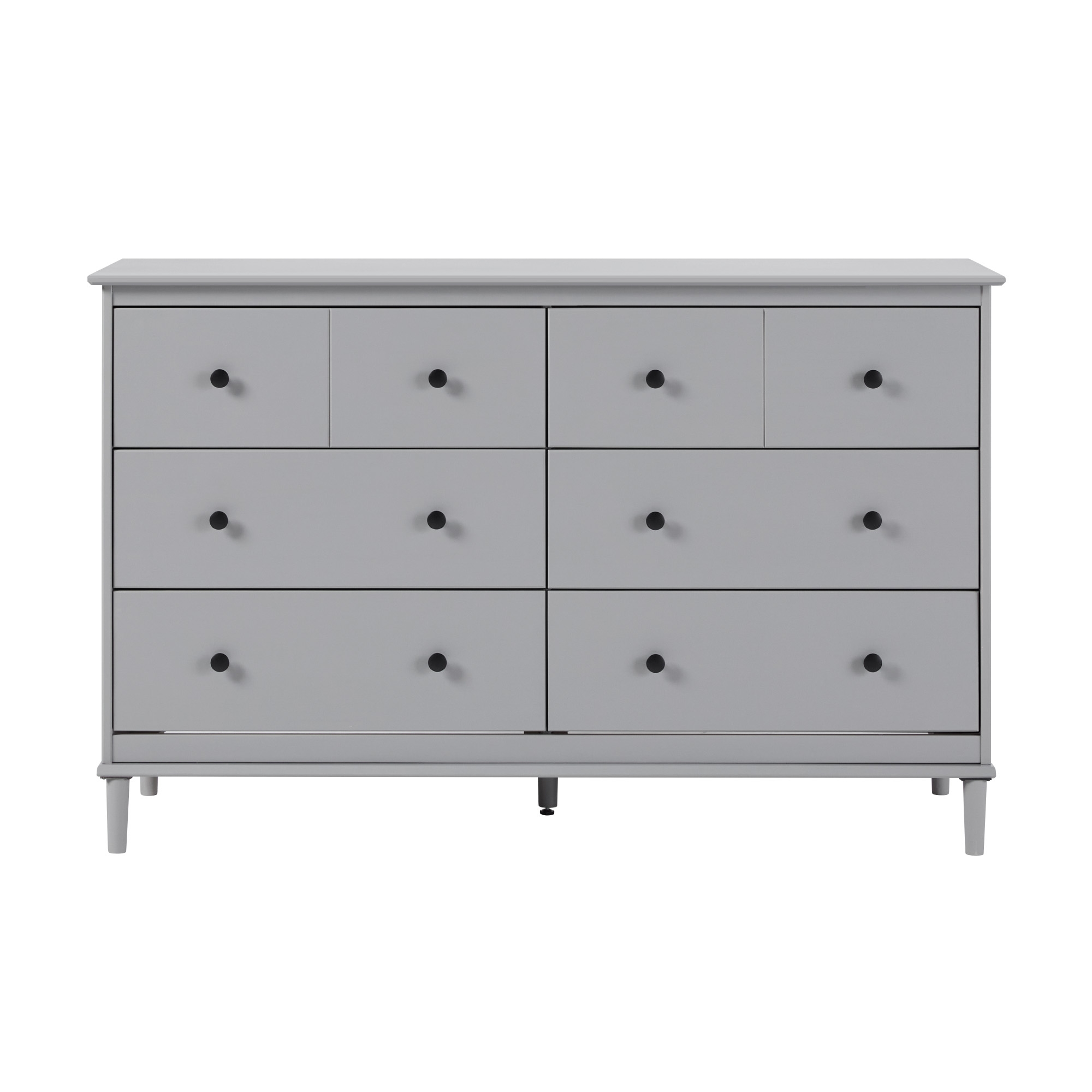 Classic 6-Drawer Solid Wood Dresser - Grey - Image 1
