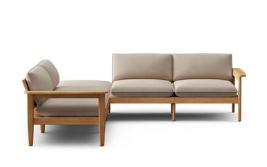 Dunes Teak 5-Piece Sectional - Rosemary - All Weather Fabric - Image 1