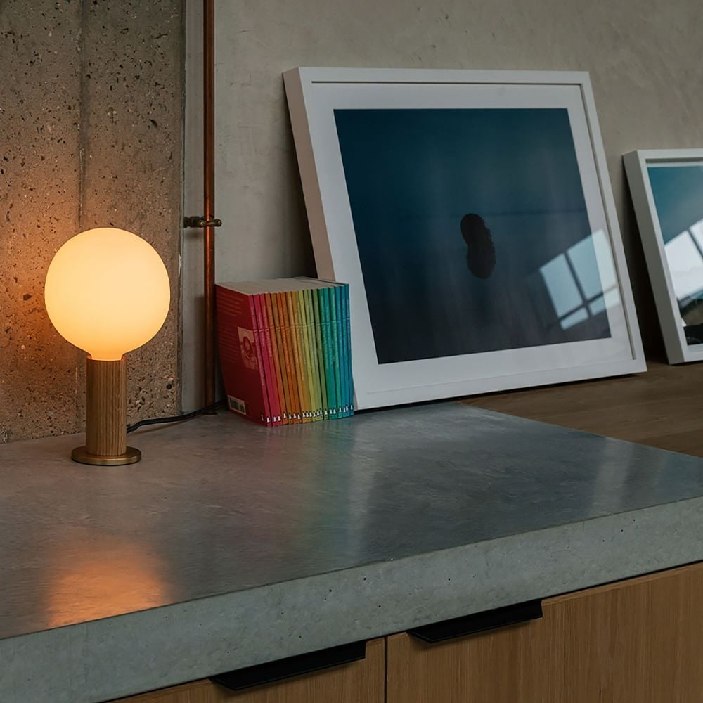Tala Light Wood Knuckle Table Lamp With Sphere IV Bulb - Image 0