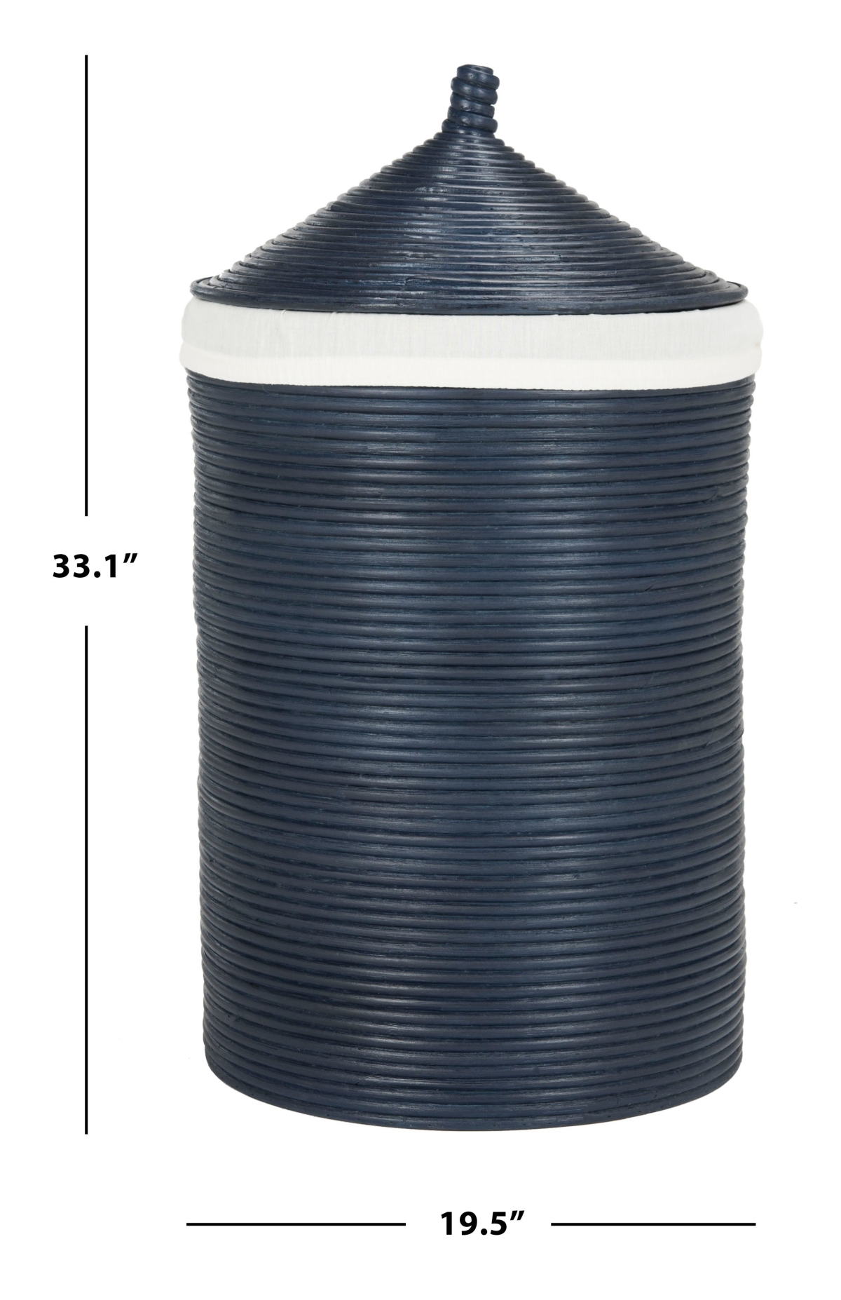 Wellington Laundry Basket - White / Navy - Safavieh - Image 6