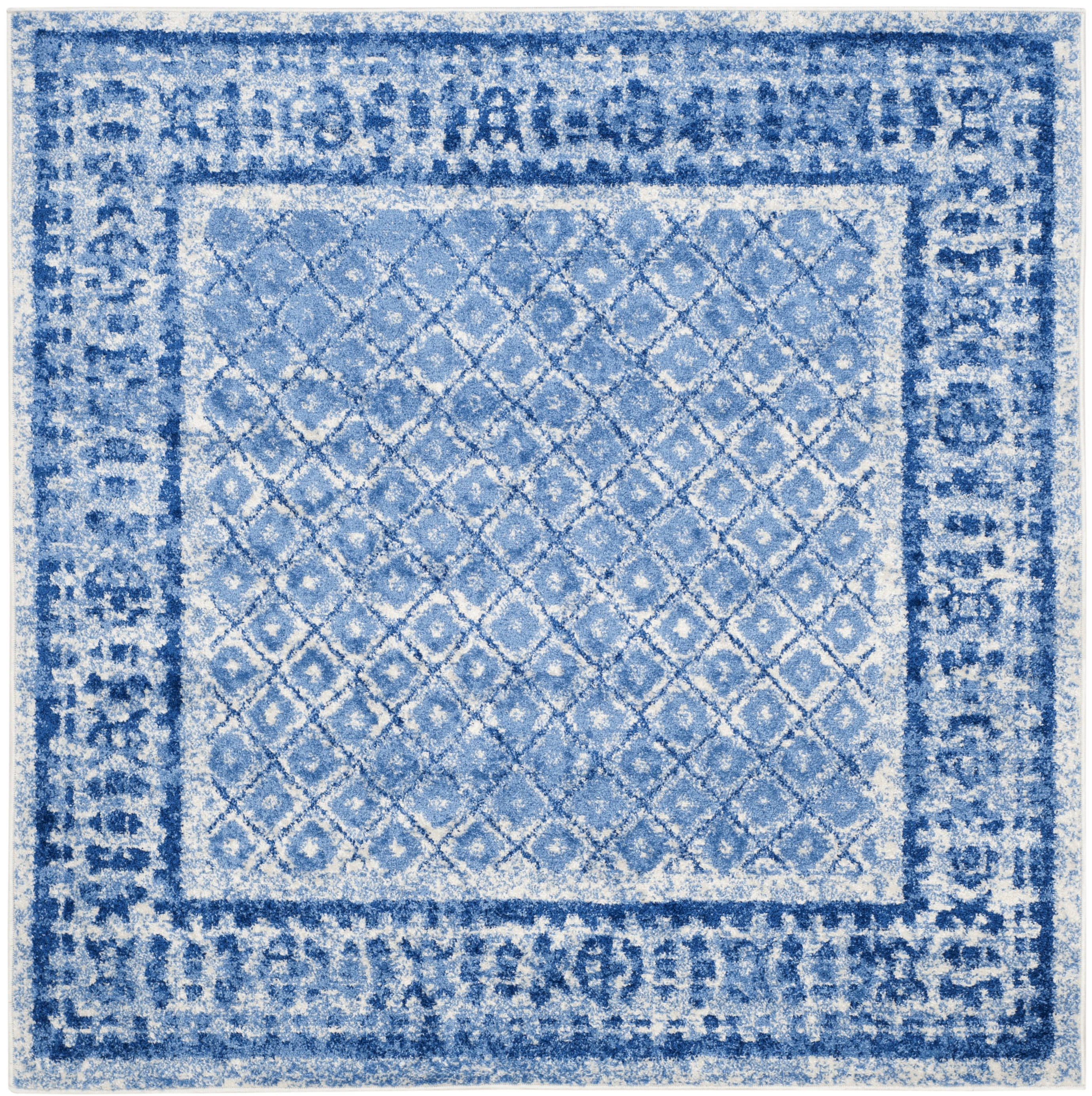Arlo Home Woven Area Rug, ADR110D, Silver/Blue,  6' X 6' Square - Image 0