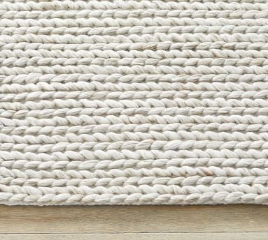 Chunky Knit Sweater Handwoven Rug, 9 x 12', Heathered Oatmeal - Image 2