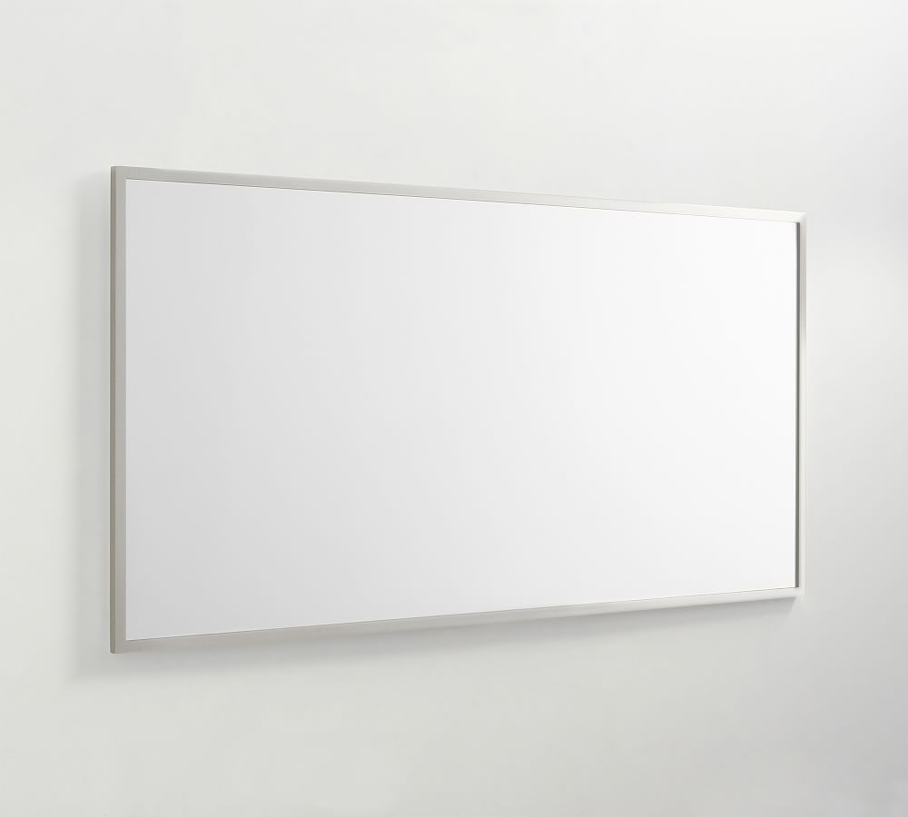 Satin Nickel Kensington Double Wide Rectangular Mirror, 60 x 30" - Image 0