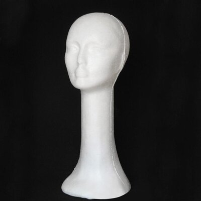 Styrofoam Foam Mannequin Wig Head Display Hat Cap Holder White Female Model - Image 0