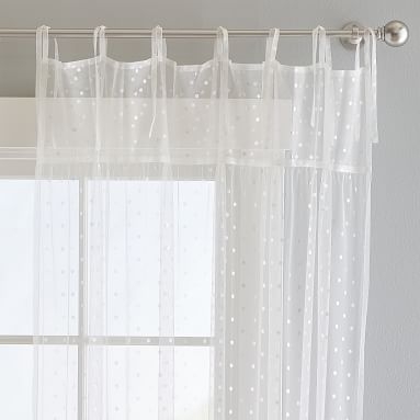 Irridescent Dot Sheer Curtain, 44" x 96", White Irridescent (Single Panel) - Image 1