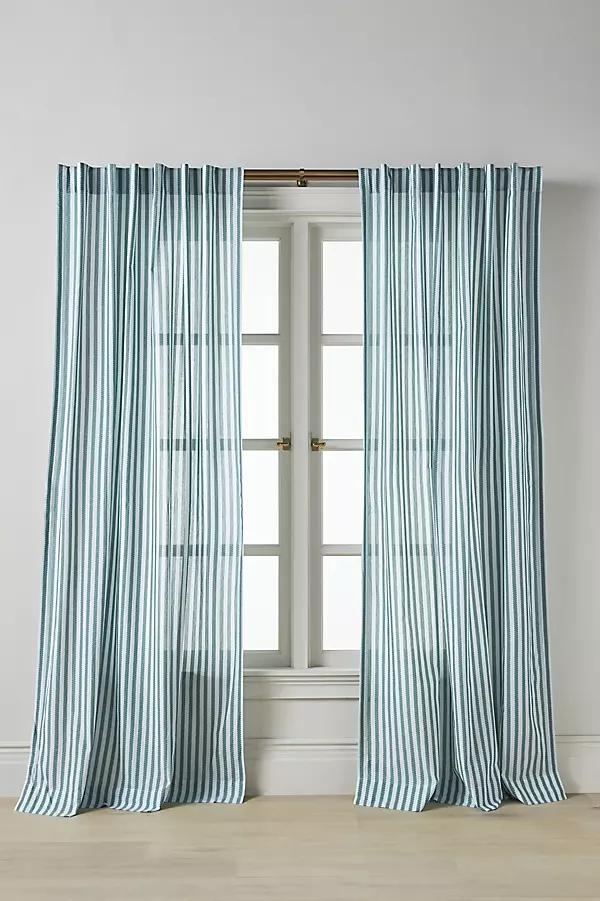 Solenne Woven Scalloped Striped Curtain - Image 0