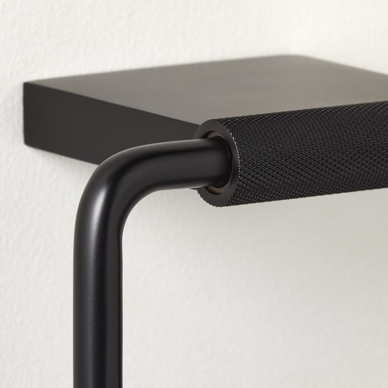 Nicolo Knurled Black Wall-Mounted Toilet Paper Holder - Image 2