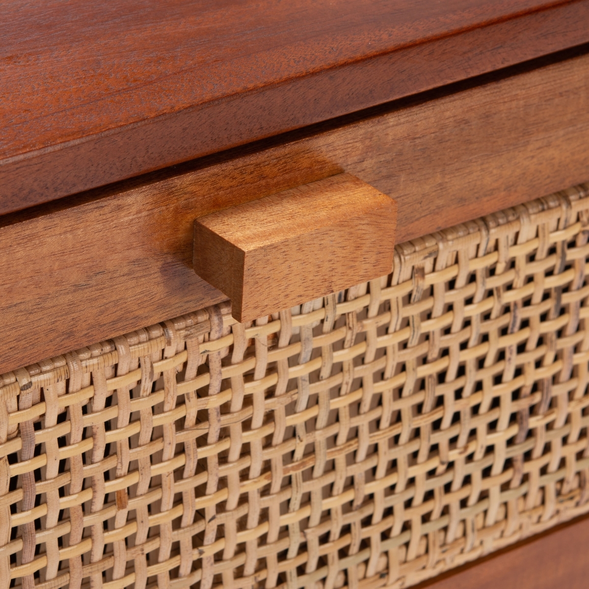 Erica 2 Drawer Nightstand - Natural / Black - Safavieh - Image 3