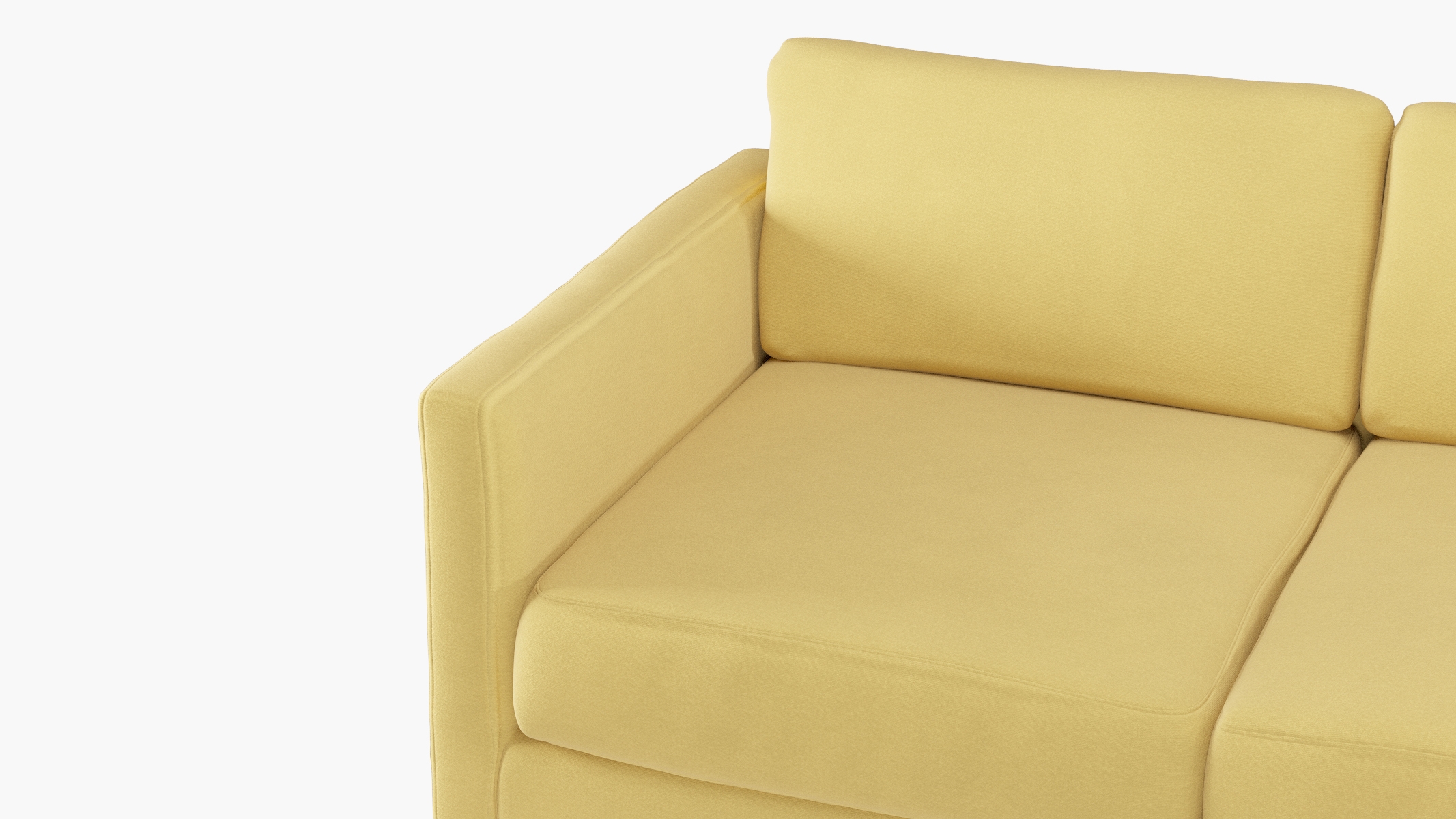 Right Facing Modern Sectional, Canary Classic Velvet, Brass - Image 5