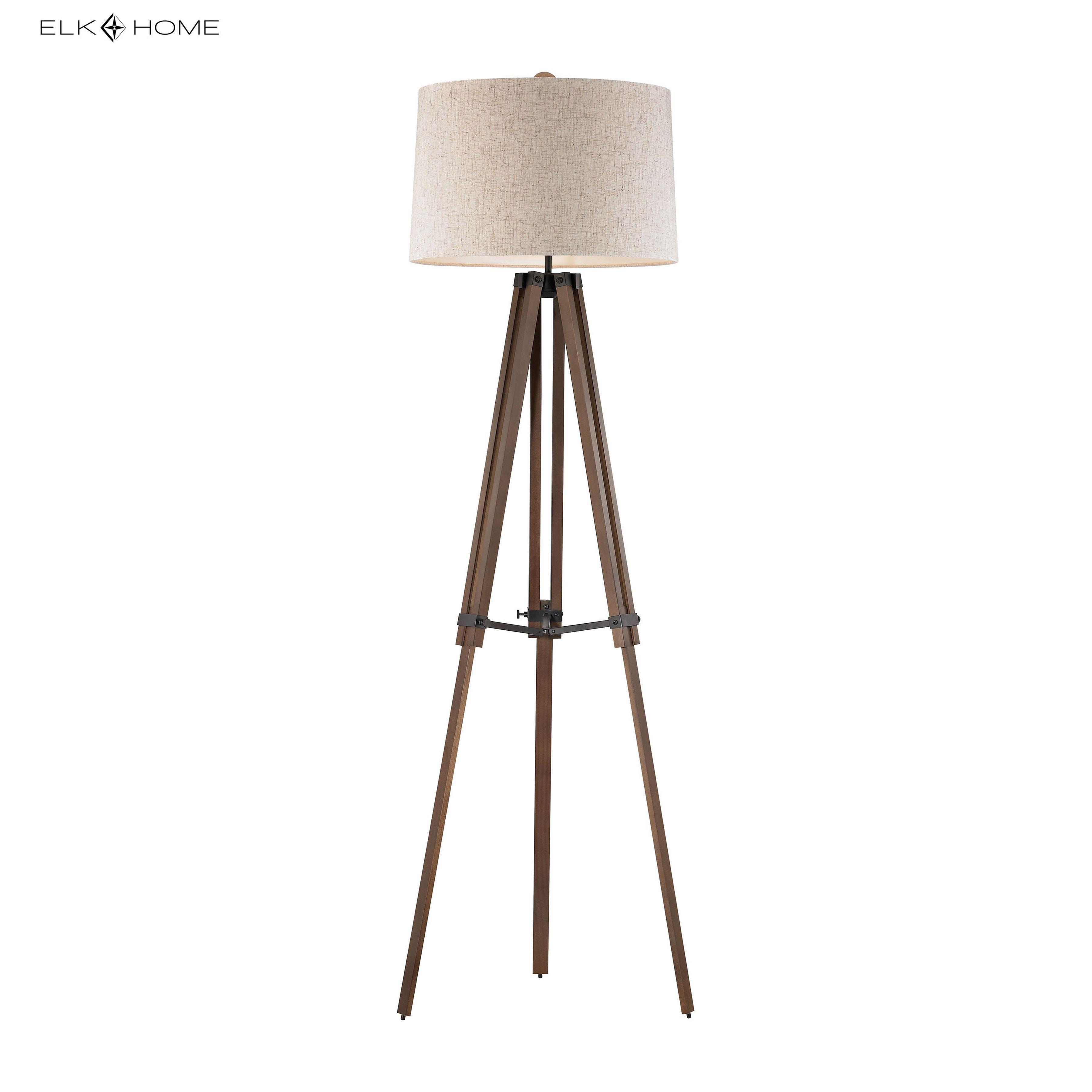 Wooden Brace 62'' High 1-Light Floor Lamp - Black - Image 1