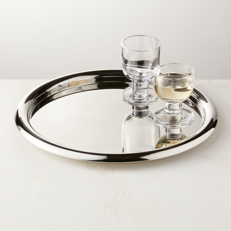 Piero Round Polished Stainless Steel Serving Tray by Gianfranco Frattini - Image 1