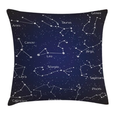 Constellation Zodiac Doodle Set Square Pillow Cover - Image 0
