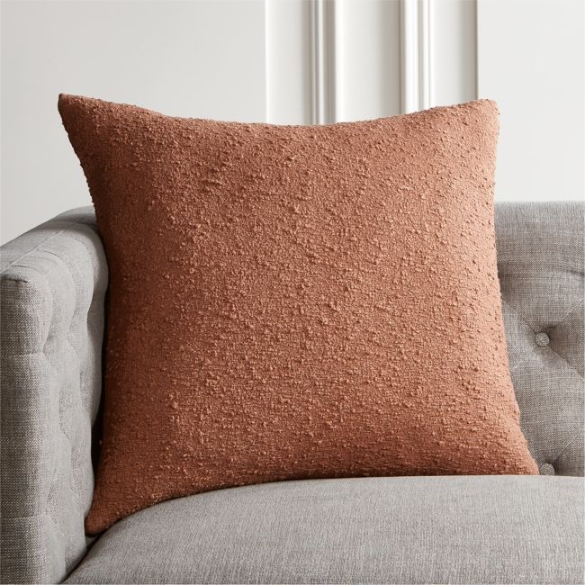 Boucle Pillow with Down-Alternative Insert, Mocha, 23" x 23" - Image 3