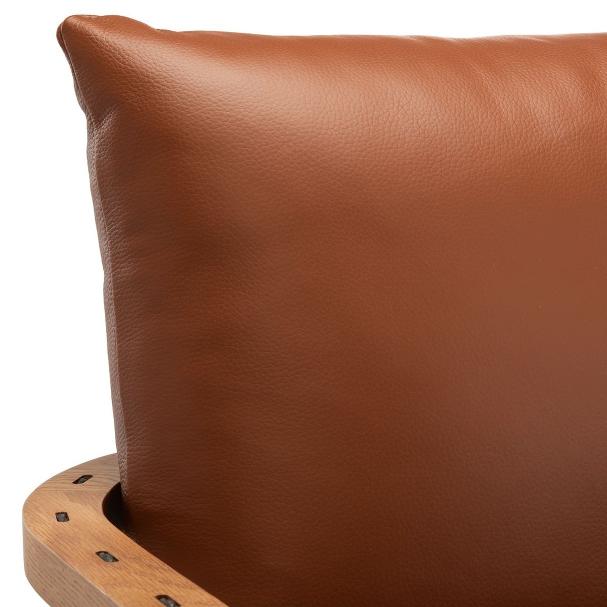 Caramel Mid-Century Leather Chair - Image 9