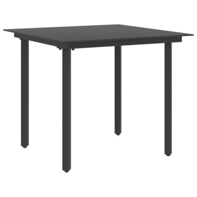Red Barrel Studio® Garden Dining Table Black 31.5"X31.5"X29.1" Steel And Glass - Image 0