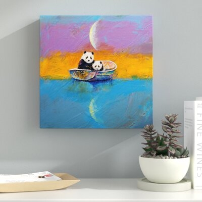 'Panda Lake' Painting Print on Wrapped Canvas - Image 0