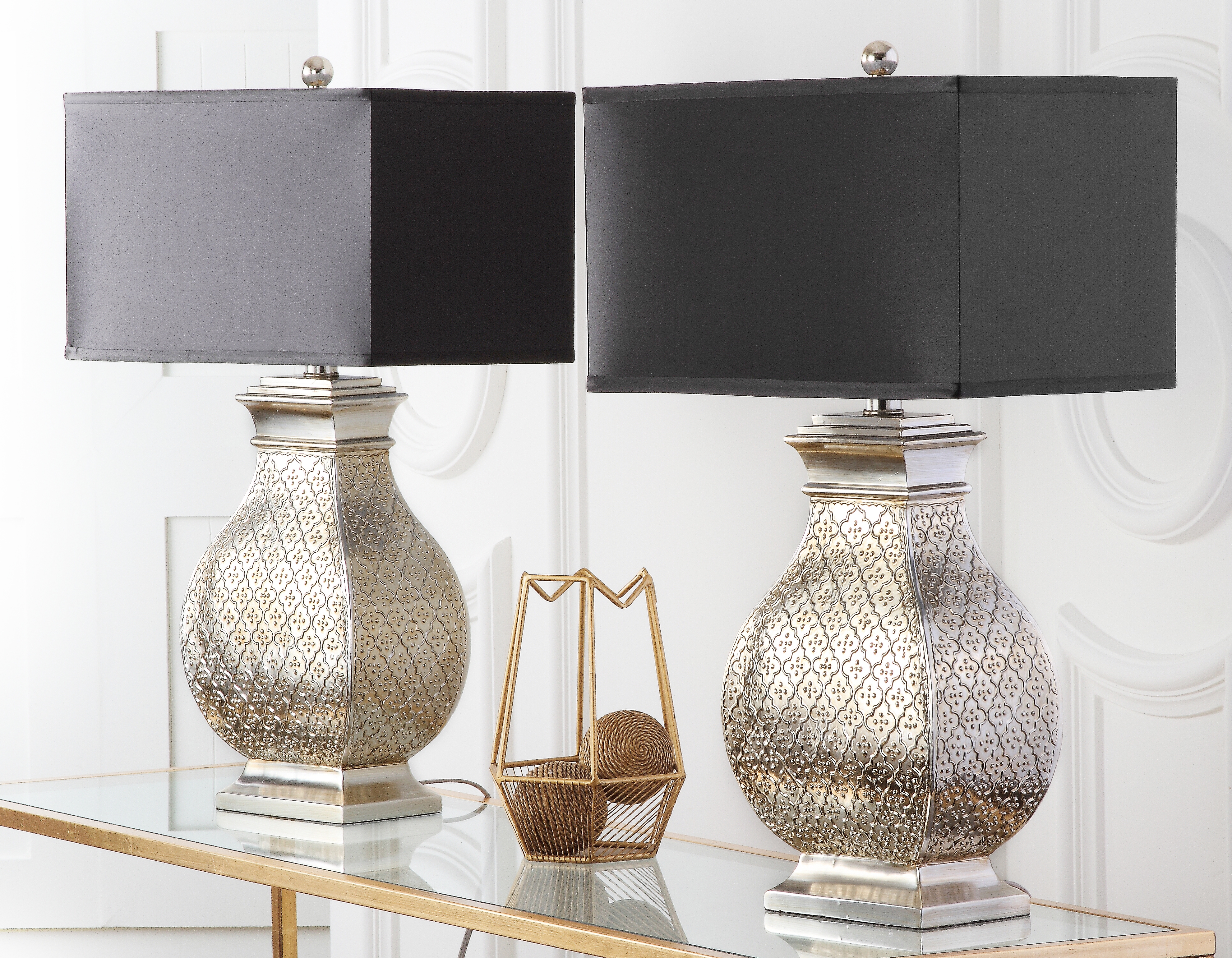 Malaga 29-Inch H Table Lamp - Antique Silver - Safavieh - Image 4