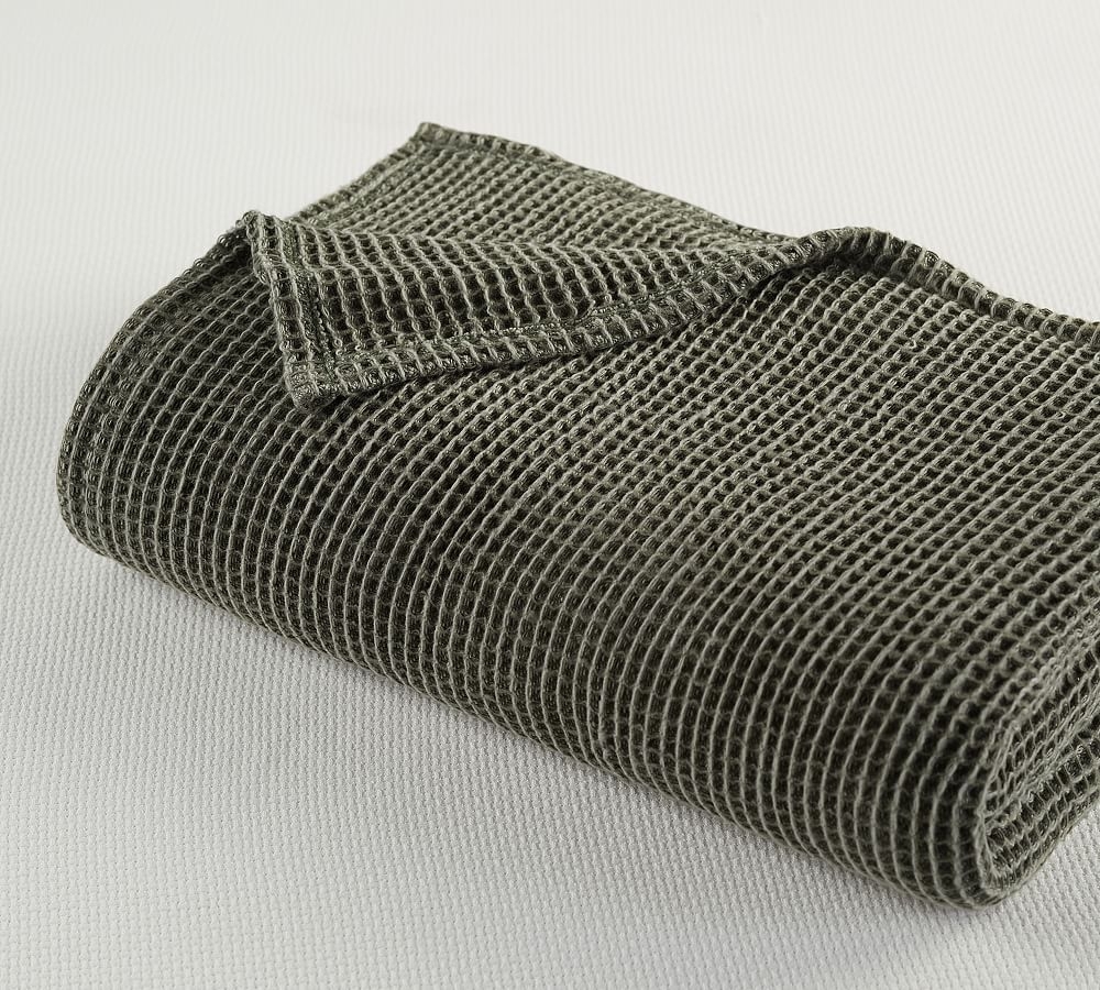 Waffle Weave Blanket, King/Cal. King, Loden - Image 0