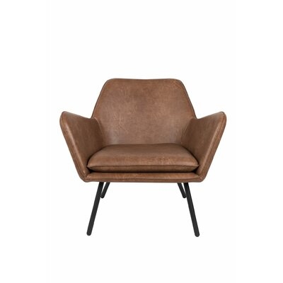 Bon 32'' Wide Armchair, Brown Faux Leather - Image 0