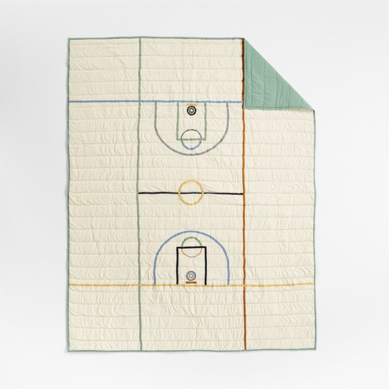 Modern Basketball Organic Cotton Kids Twin Quilt - Image 2