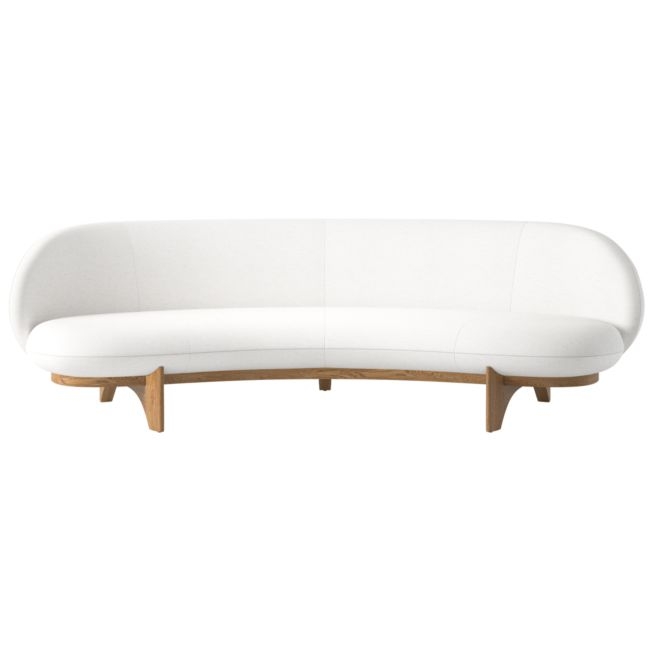 Newt 97" Curved Sofa Curious Linen - Image 0