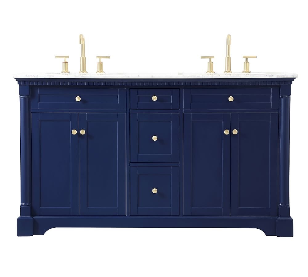 Blue Lorenz Double Sink Vanity, 60" - Image 0
