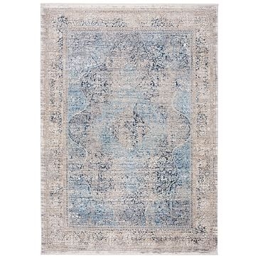 Framed Wave Rug, 2.5x4Blue/Gray - Image 0