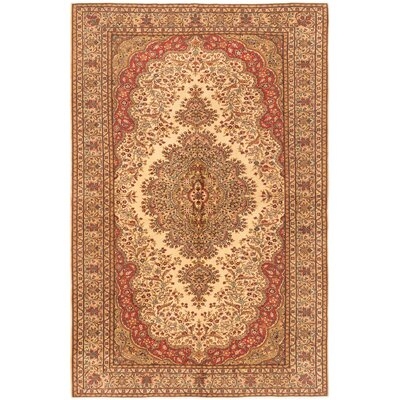 One-of-a-Kind Joana Hand-Knotted Red/Ivory/Brown 6'5" x 9'10" Wool Area Rug - Image 0
