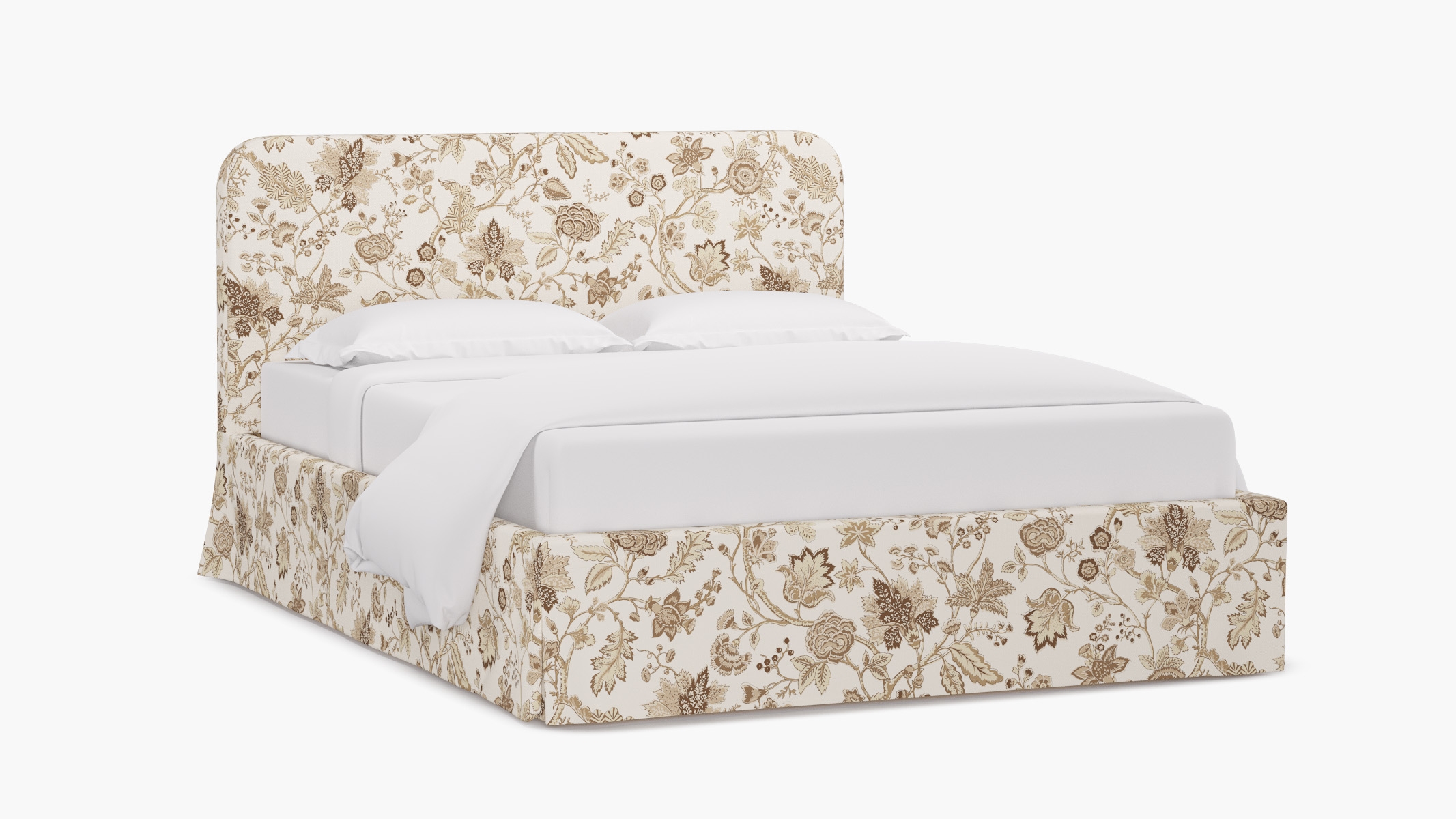 Skirted Platform Bed, Tawny La Vendee, Queen - Image 1