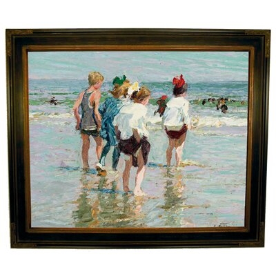 'Summer Day Brighton Beach' by Edwward Henry Potthast - Picture Frame Print on Canvas - Image 0