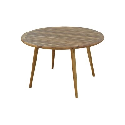 EcoDecors 48in Mid-Century Modern Round Teak Indoor/Outdoor Dining Table - Image 0
