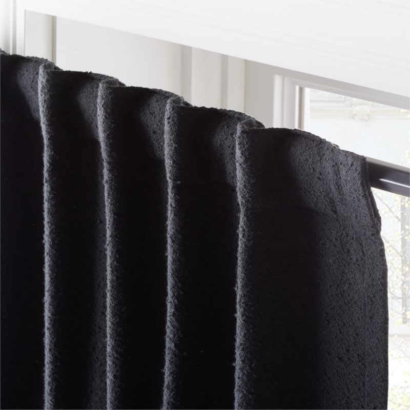 Black Boucle Window Curtain Panel 48''x96'' - Image 3