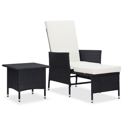 Vidaxl 2 Piece Garden Lounge Set With Cushions Poly Rattan Black - Image 0