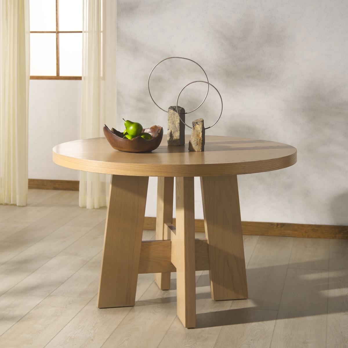 Beverley Wood 47" Dining Table - Oak - Image 1