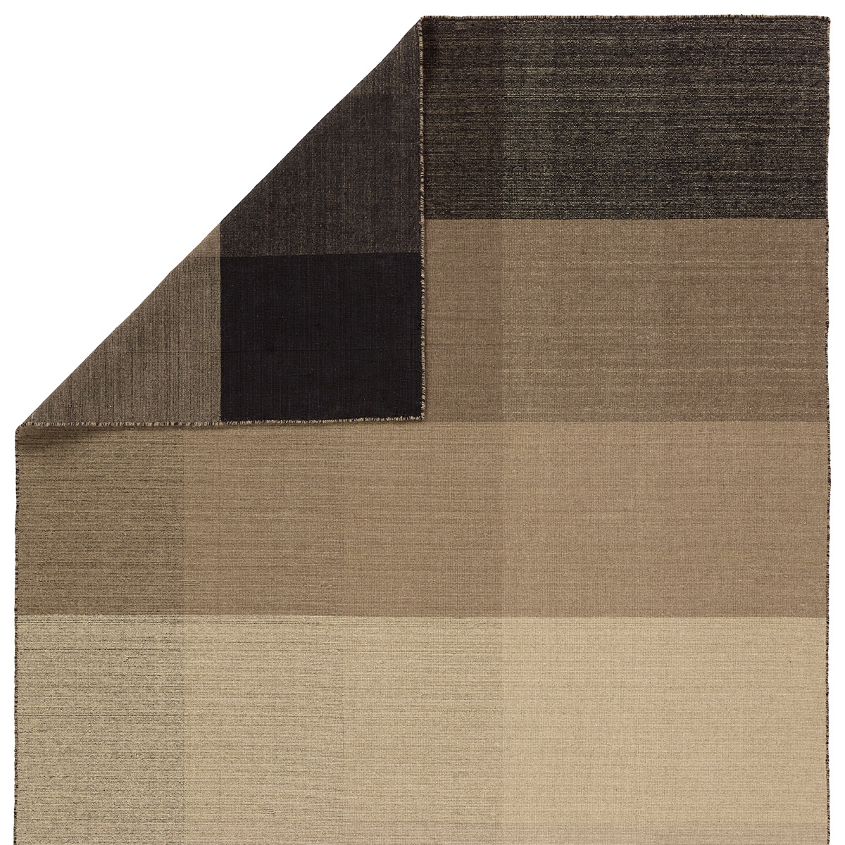 Ronin PLE02 Handmade Geometric Tan and Black Area Rug (8'6"x11'6") - Image 2