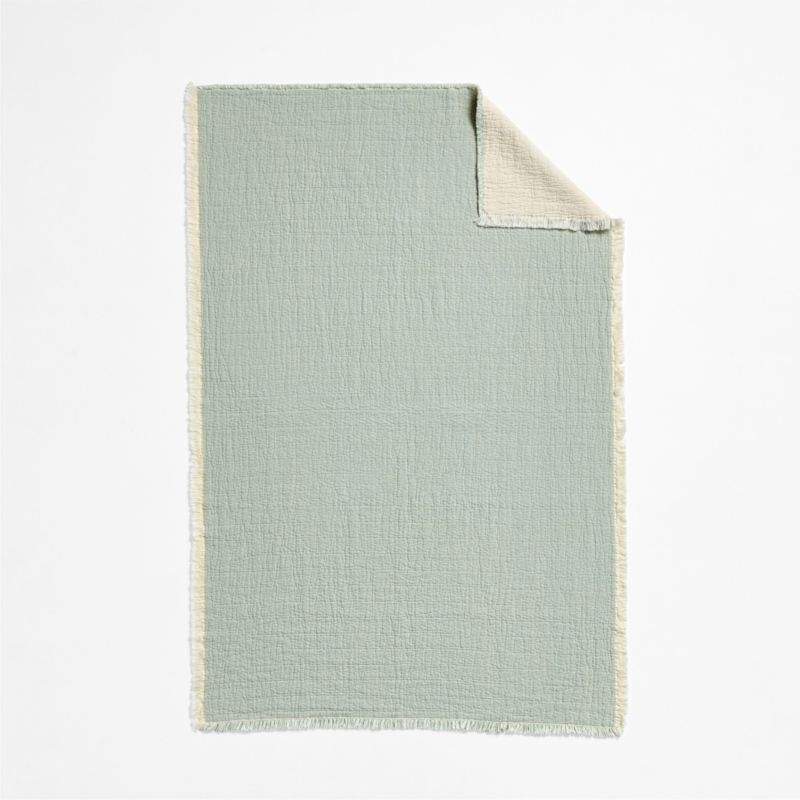 Supersoft Organic Cotton Gauze Verte Green Kids Blanket - Image 2