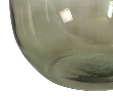 Oval Glass Vase, Green - Image 2