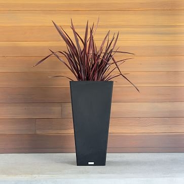 Midland Planter, Small, 13.75"SQ x 26"H, Charcoal - Image 1