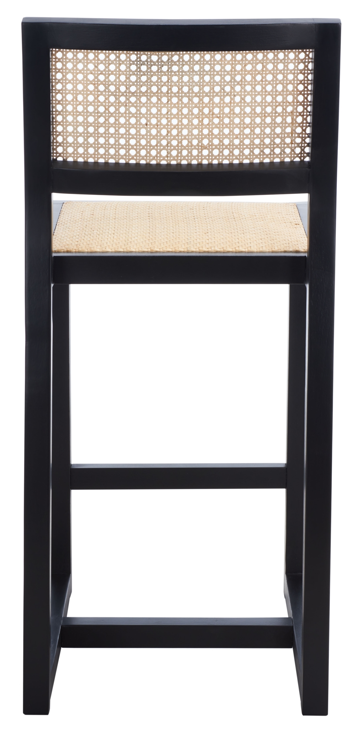 Seika Rattan Counter Stool - Black / Natural - Safavieh - Image 7