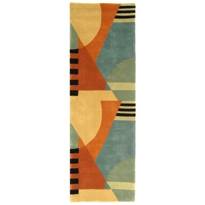 Rodeo Drive Abstract Handmade Tufted Wool Orange Area Rug - Image 0