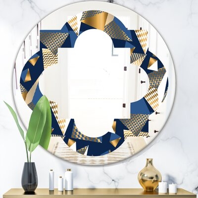 Quatrefoil and Cubes Modern Frameless Wall Mirror - Image 0