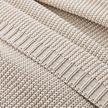 Cotton Knit Blanket , King, Slate - Image 2