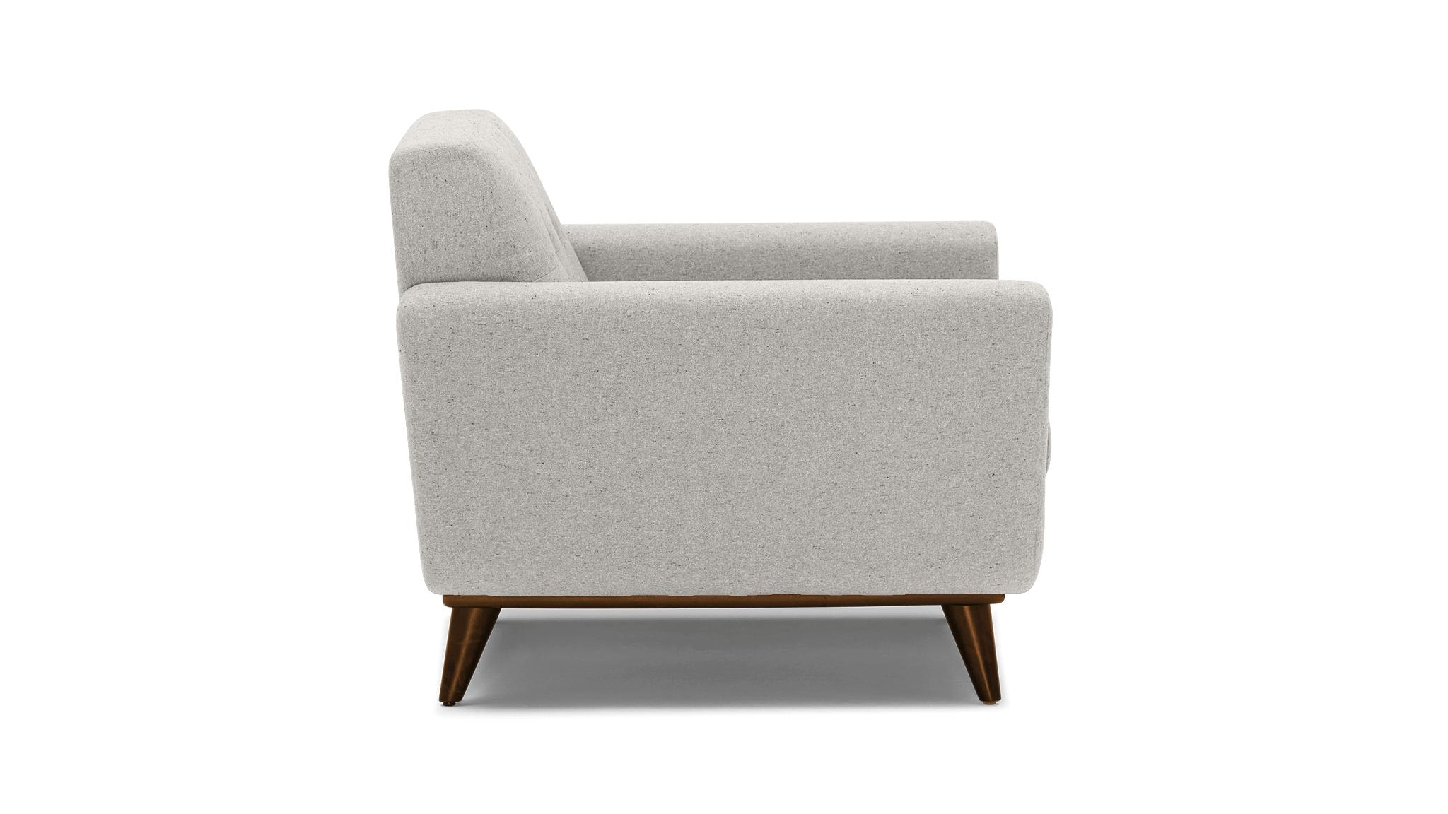 White Hughes Mid Century Modern Chair - Tussah Snow - Mocha - Image 2