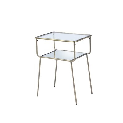 Ove Glass Top End Table with Storage - Image 0