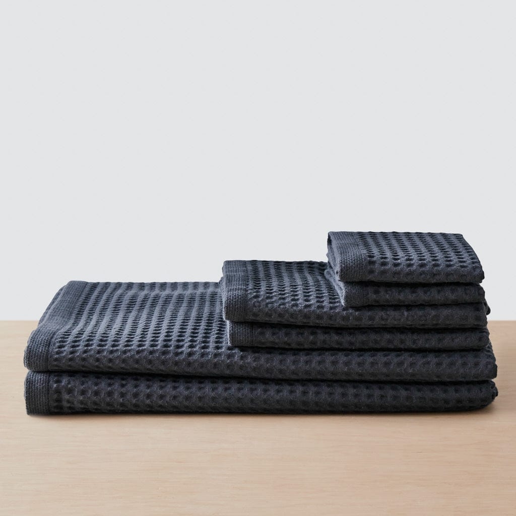 The Citizenry Mara Organic Waffle Bath Sheet Set Set of 6 | Mist - Image 4