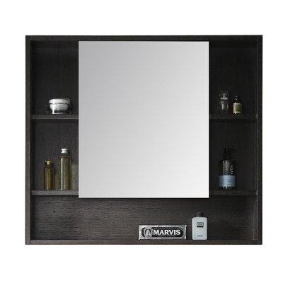 Lee 34" x 30" Surface Mount Framed 1 Door Medicine Cabinet with 7 Shelves - Image 0