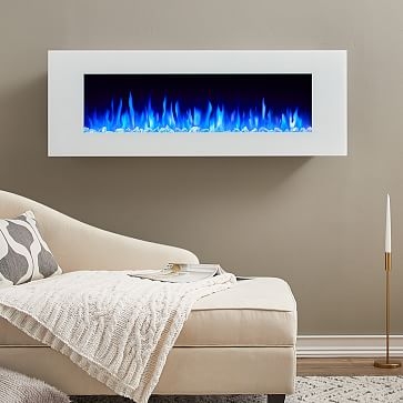 DiNatale 50" ELECTRIC FIREPLACE- WHITE,Metal,White - Image 1