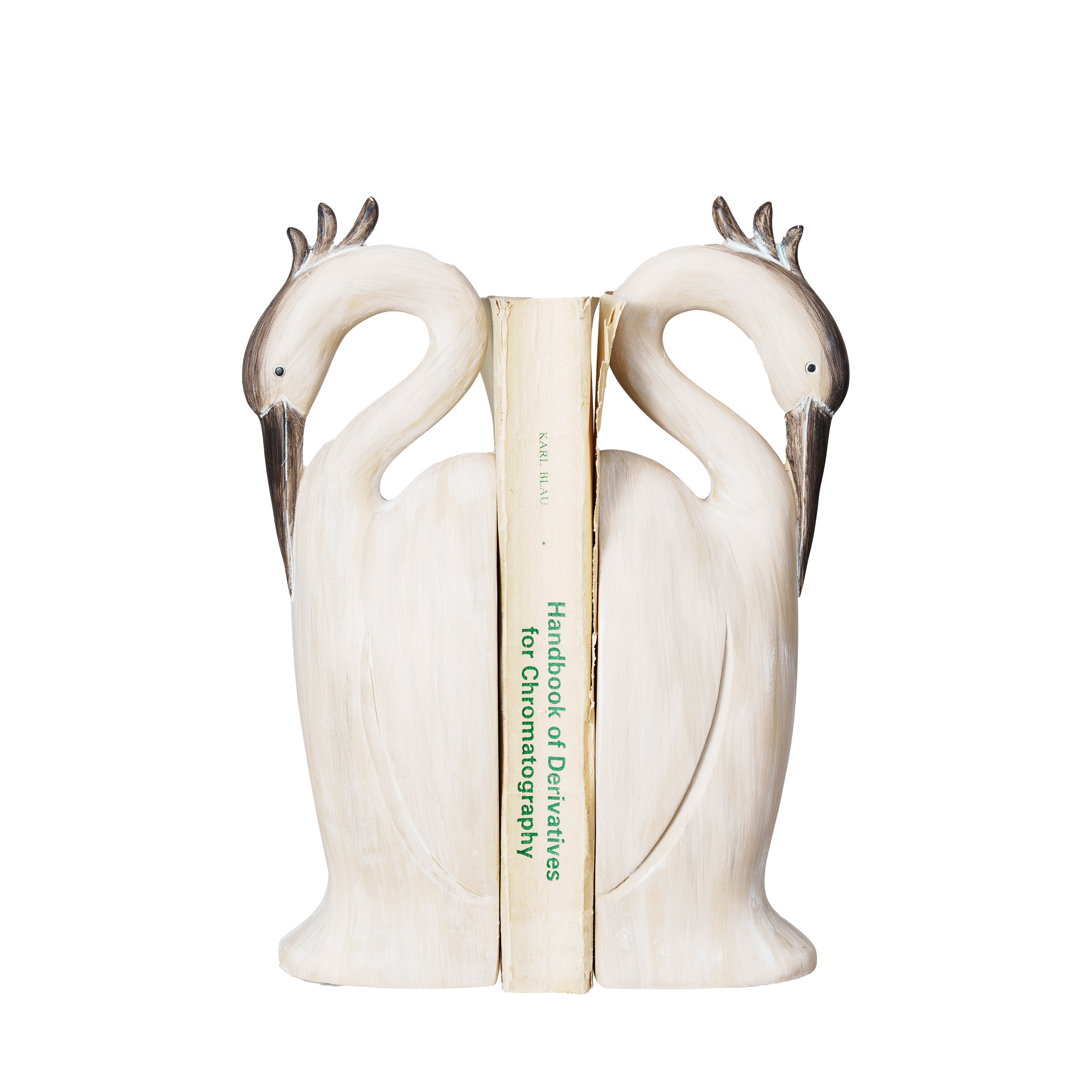 Resin Heron Bookends, Cream - Image 0