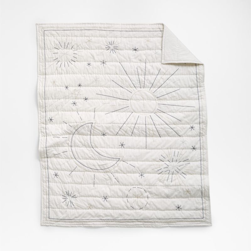 Sun and Moon Organic White Quilt - Image 2