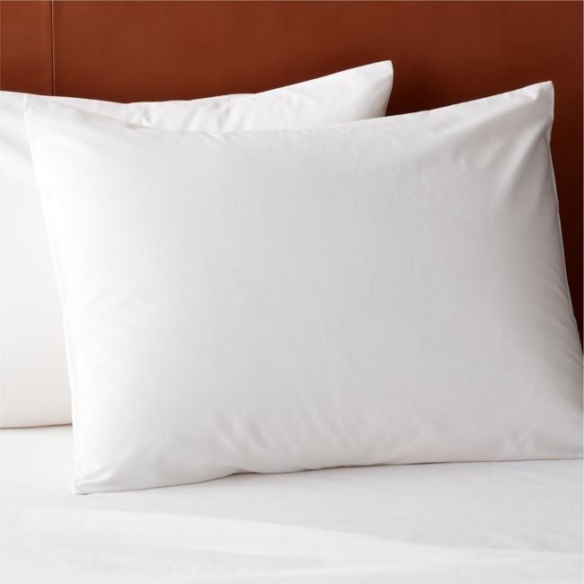 Organic Cotton Percale 400 Thread Count White Standard Pillow Shams Set of 2 - Image 0